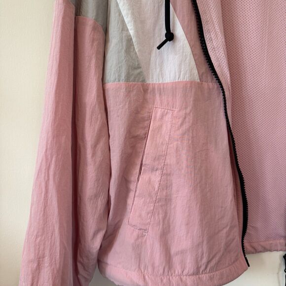 Victoria's Secret PINK  Oversized Pink & White Windbreaker Jacket XS - Picture 5 of 7